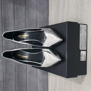 Saint Laurent Paris Argento Silver Pumps